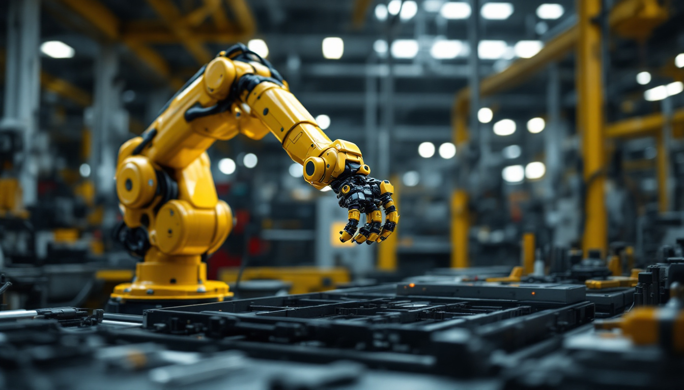 A photograph of a robotic arm in action