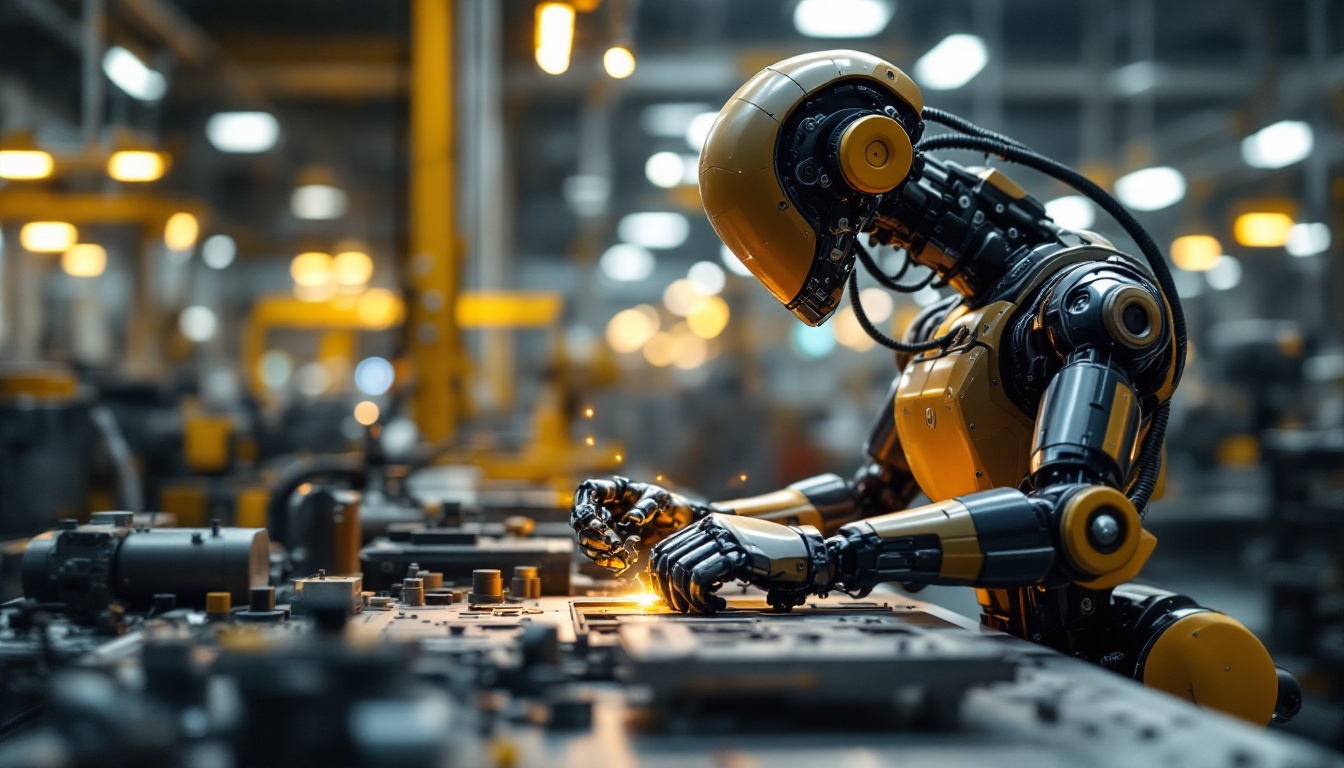 A photograph of a ur30 industrial robot in action on a factory floor
