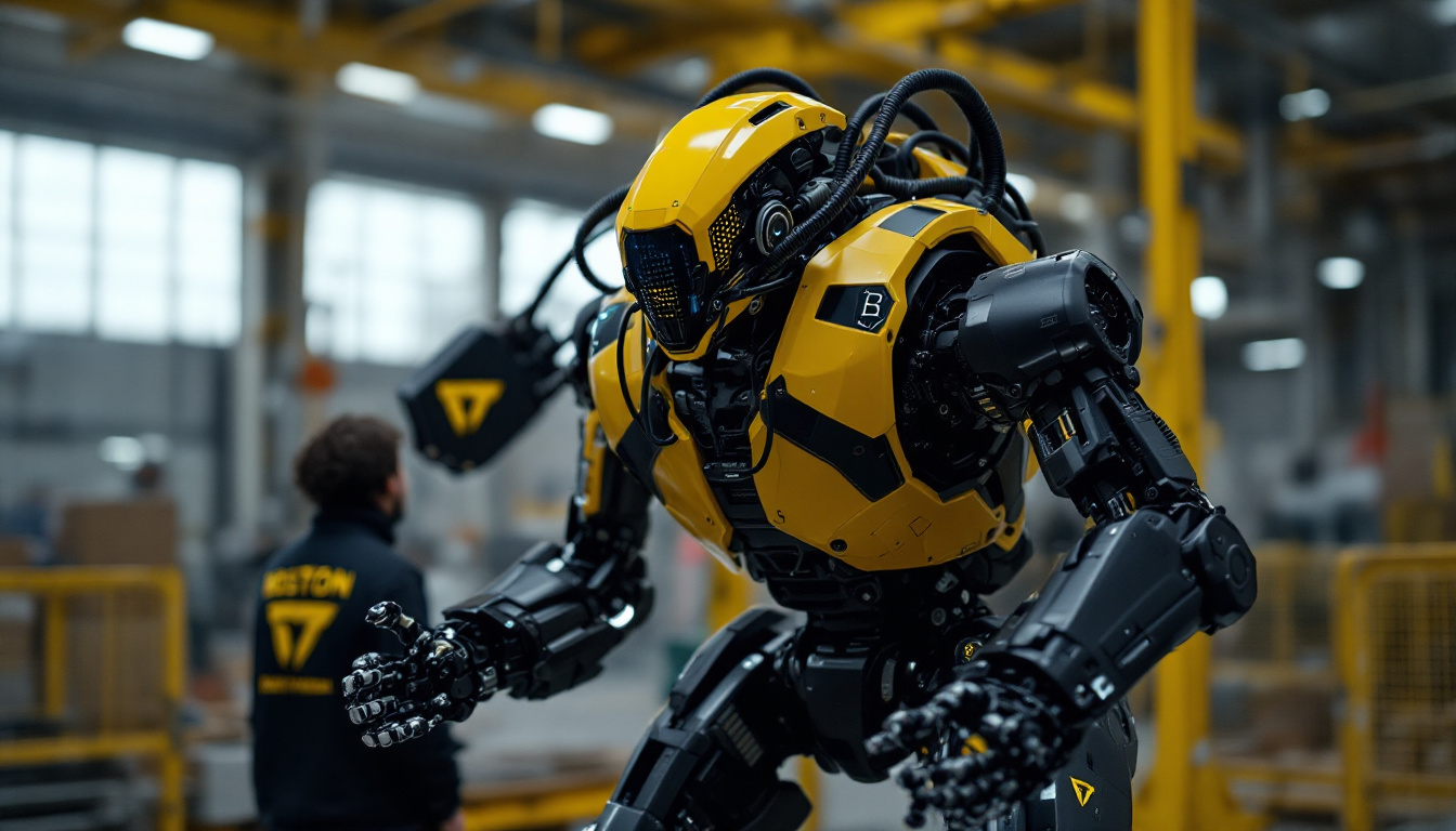 A photograph of a boston dynamics robot in action
