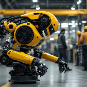 A photograph of capture a photograph of boston dynamics' latest industrial robot in action