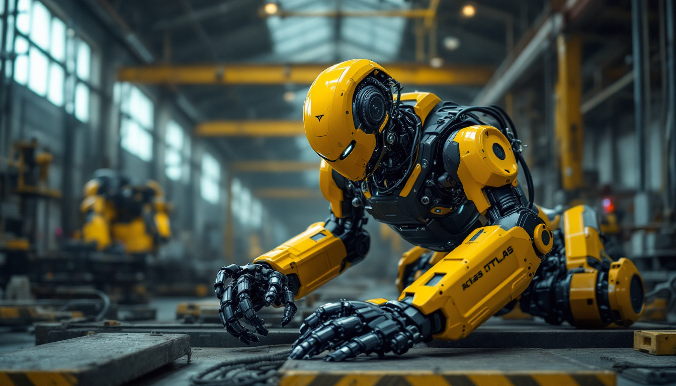 A photograph of capture a photograph of boston dynamics' atlas robot in action