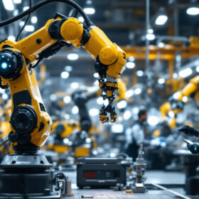 A photograph of a dynamic industrial setting in boston