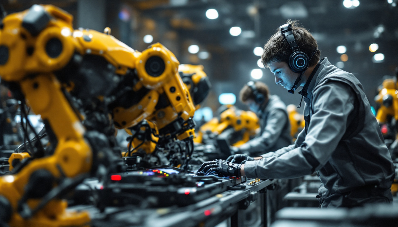 A photograph of a dynamic scene from the 2018 robotics competition