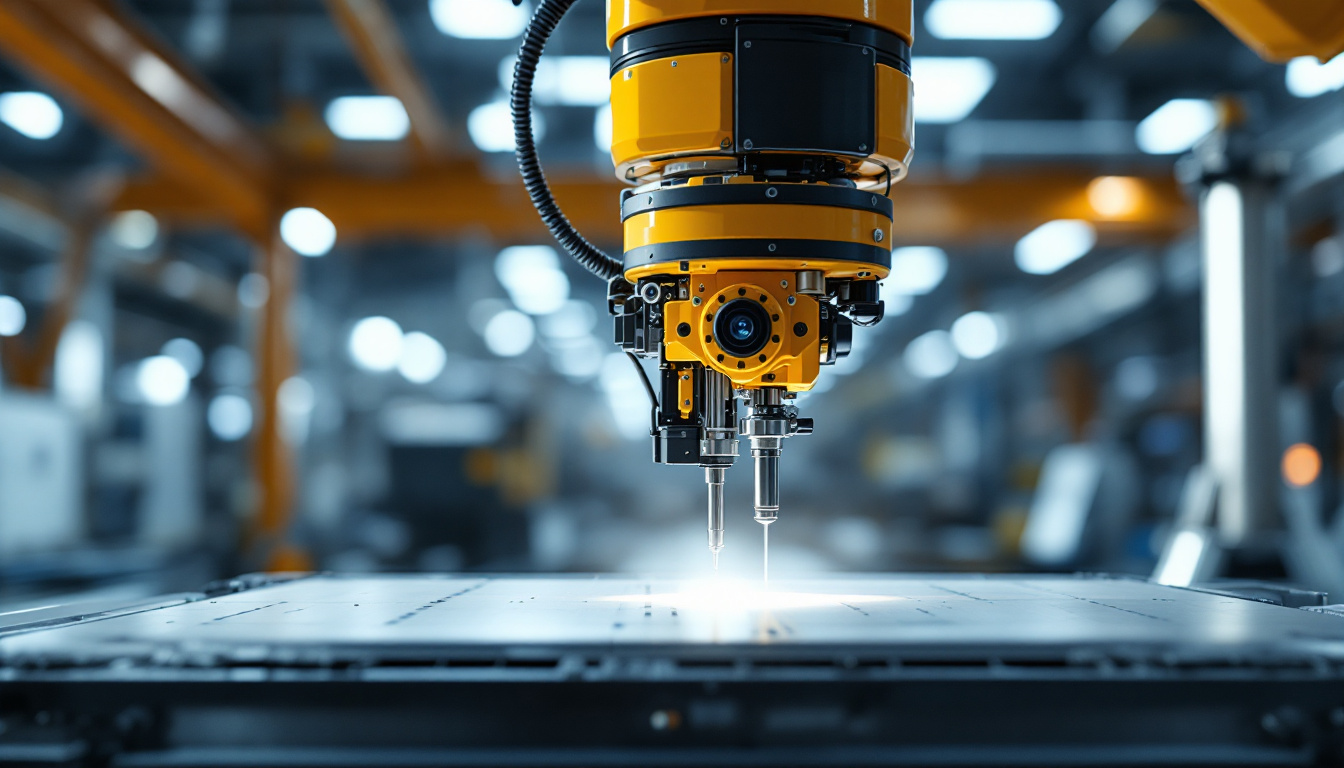 A photograph of a servomotor in action within an industrial robotic setting
