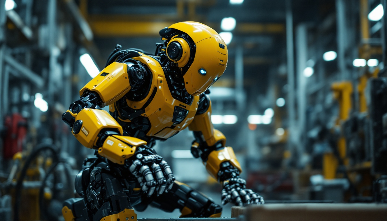 A photograph of a boston dynamics robot in action within an industrial setting