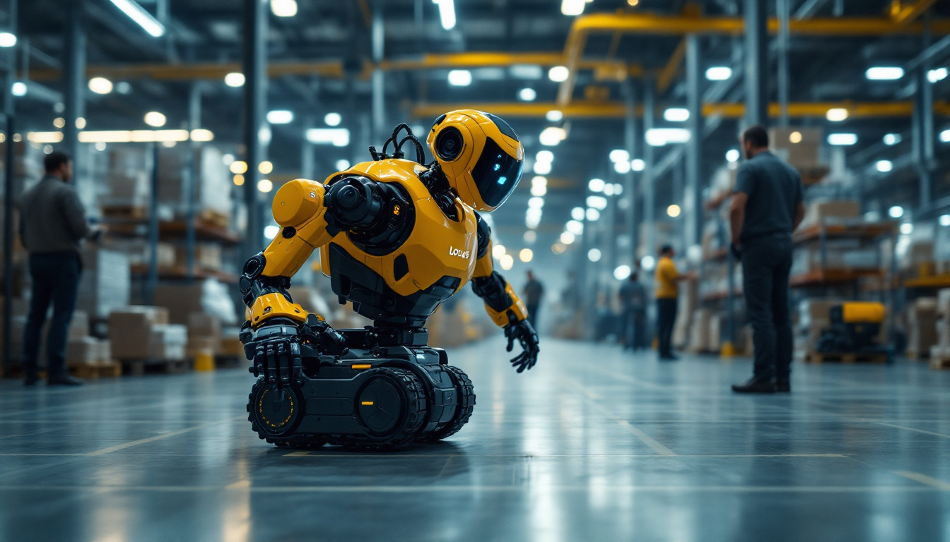 A photograph of a locus robot in action within an industrial setting