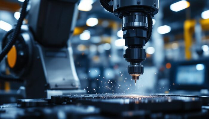 A photograph of a milling robot in action