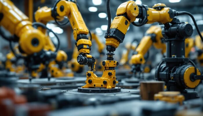 A photograph of a variety of industrial robotic grippers in action