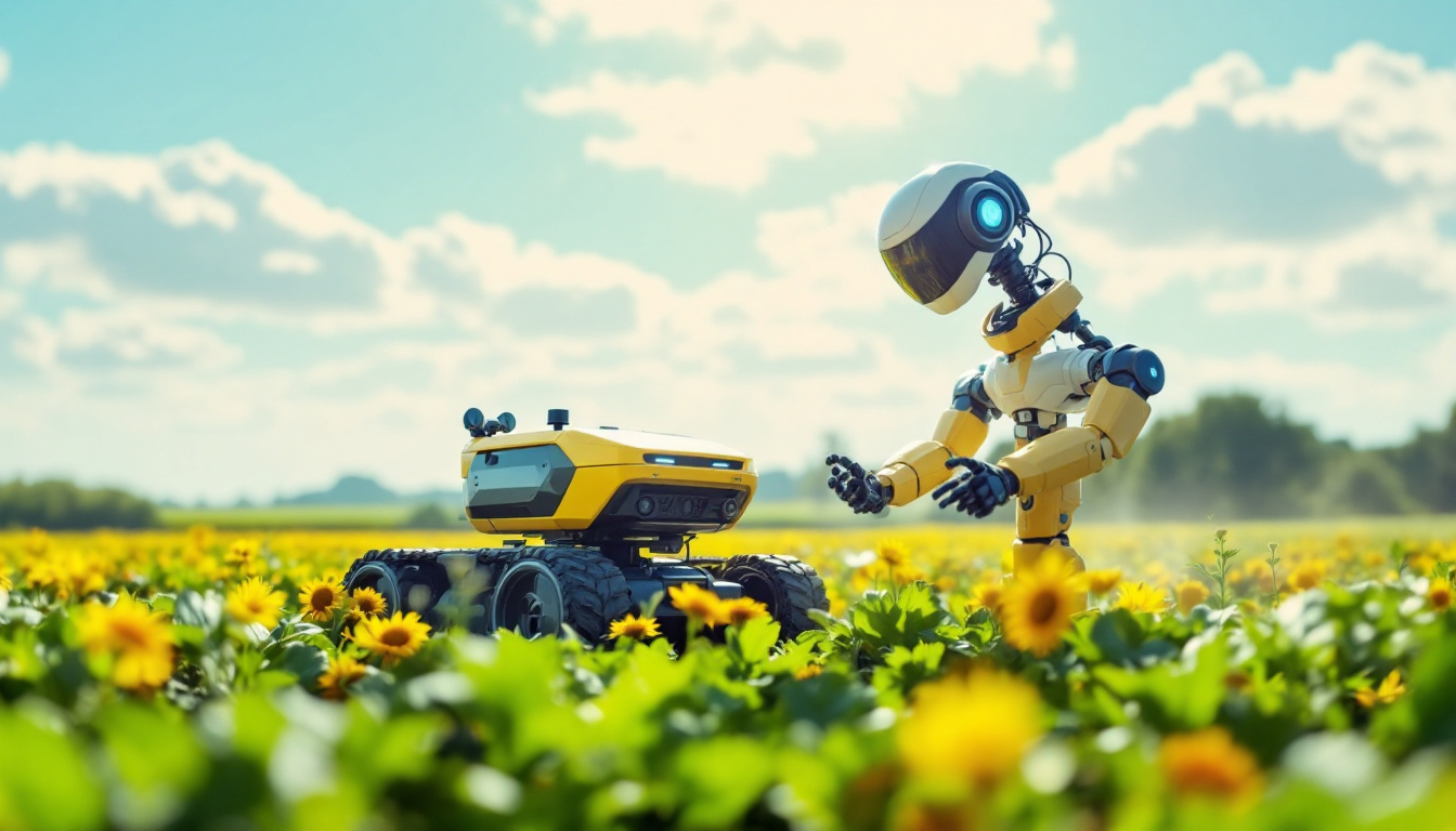 A photograph of a precision agriculture robot in action