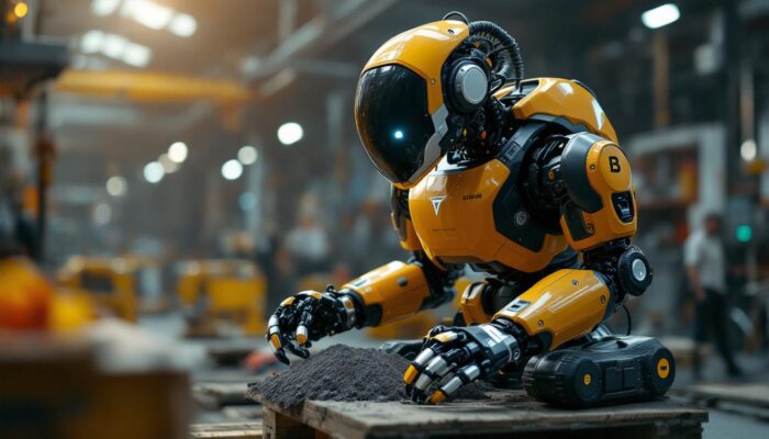 A photograph of a boston dynamics robot in action