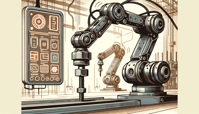 A robotic arm equipped with a nut/bolt fastening mechanism