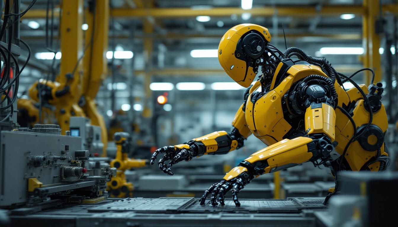 A photograph of a boston dynamics robot in action within an industrial setting
