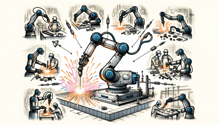A 6-axis articulated robot arm in action