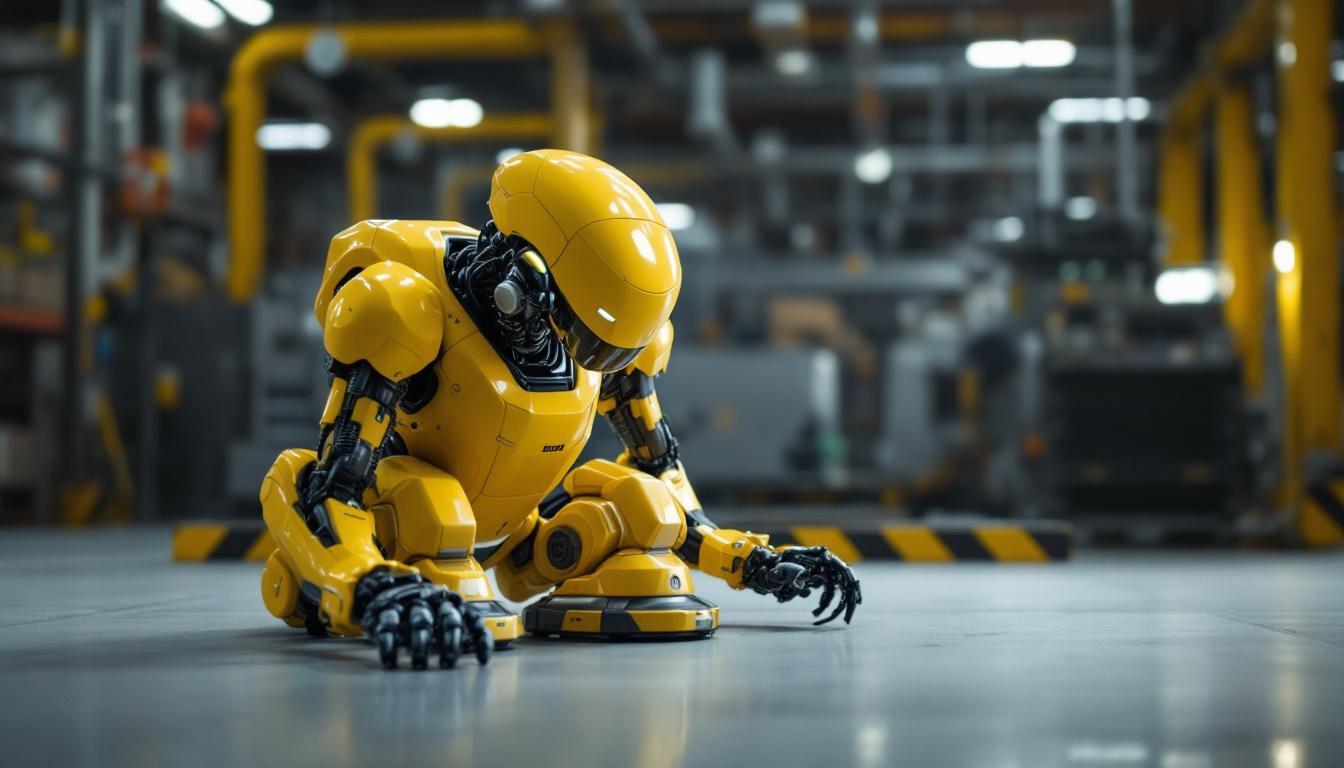 A photograph of a boston dynamics robot in action within an industrial setting