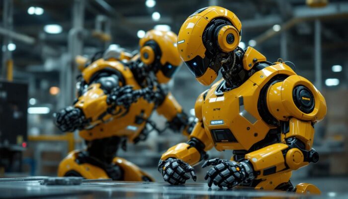 A photograph of a boston dynamics robot in action