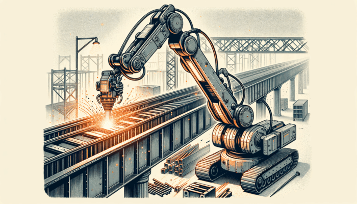 A hot rivet robot in action