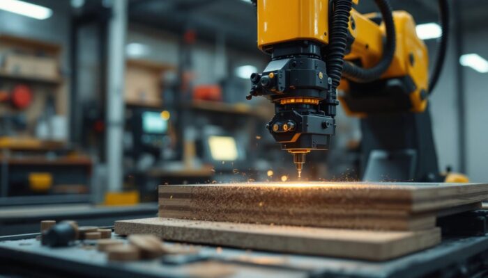 A photograph of a milling robot in action
