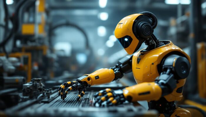 A photograph of a badger robot in action within an industrial setting