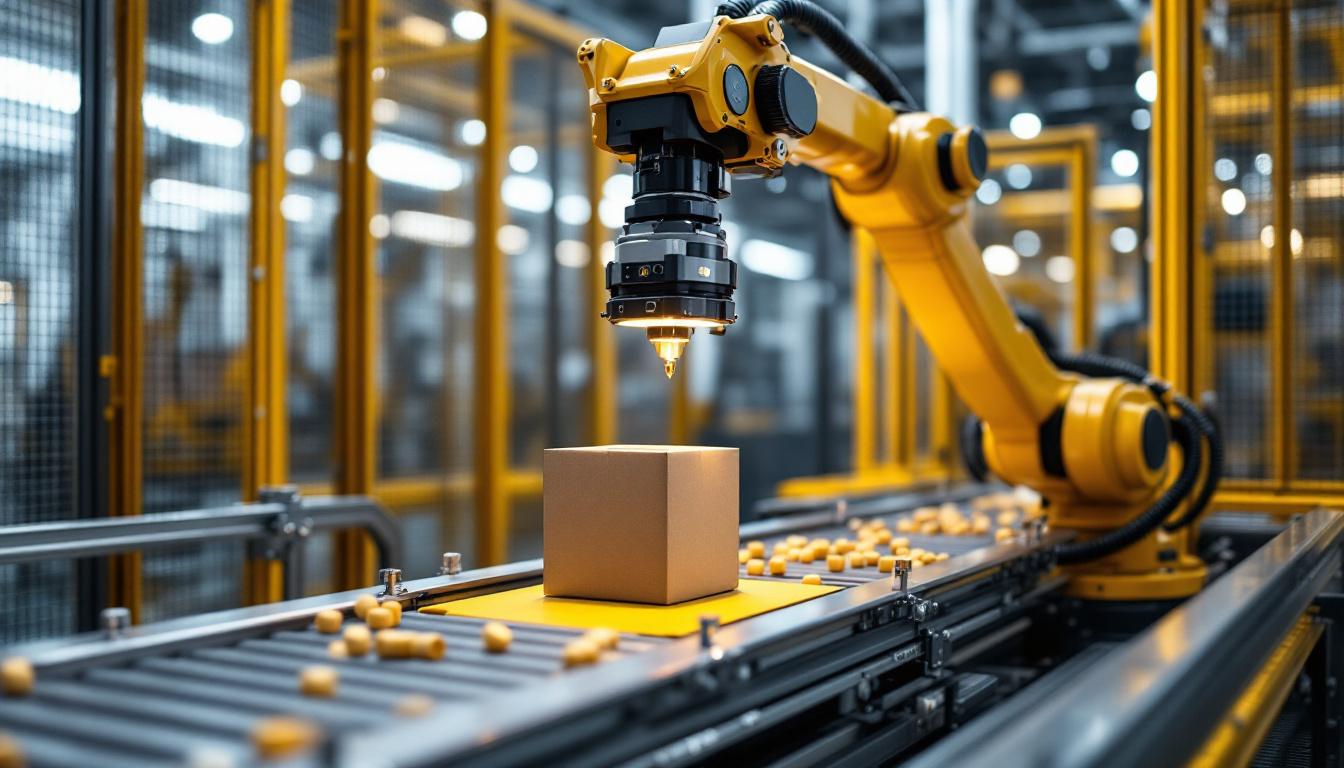 A photograph of a pick and place machine in action