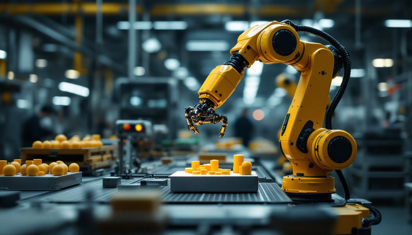 A photograph of a gripper robot in action within an industrial setting