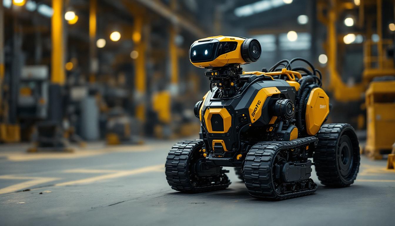 A photograph of a spot dog robotic unit in action