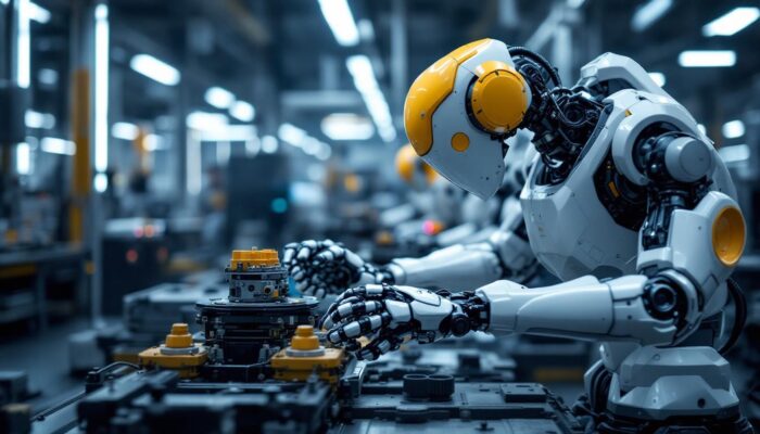 A photograph of a ur30 robot in an industrial setting