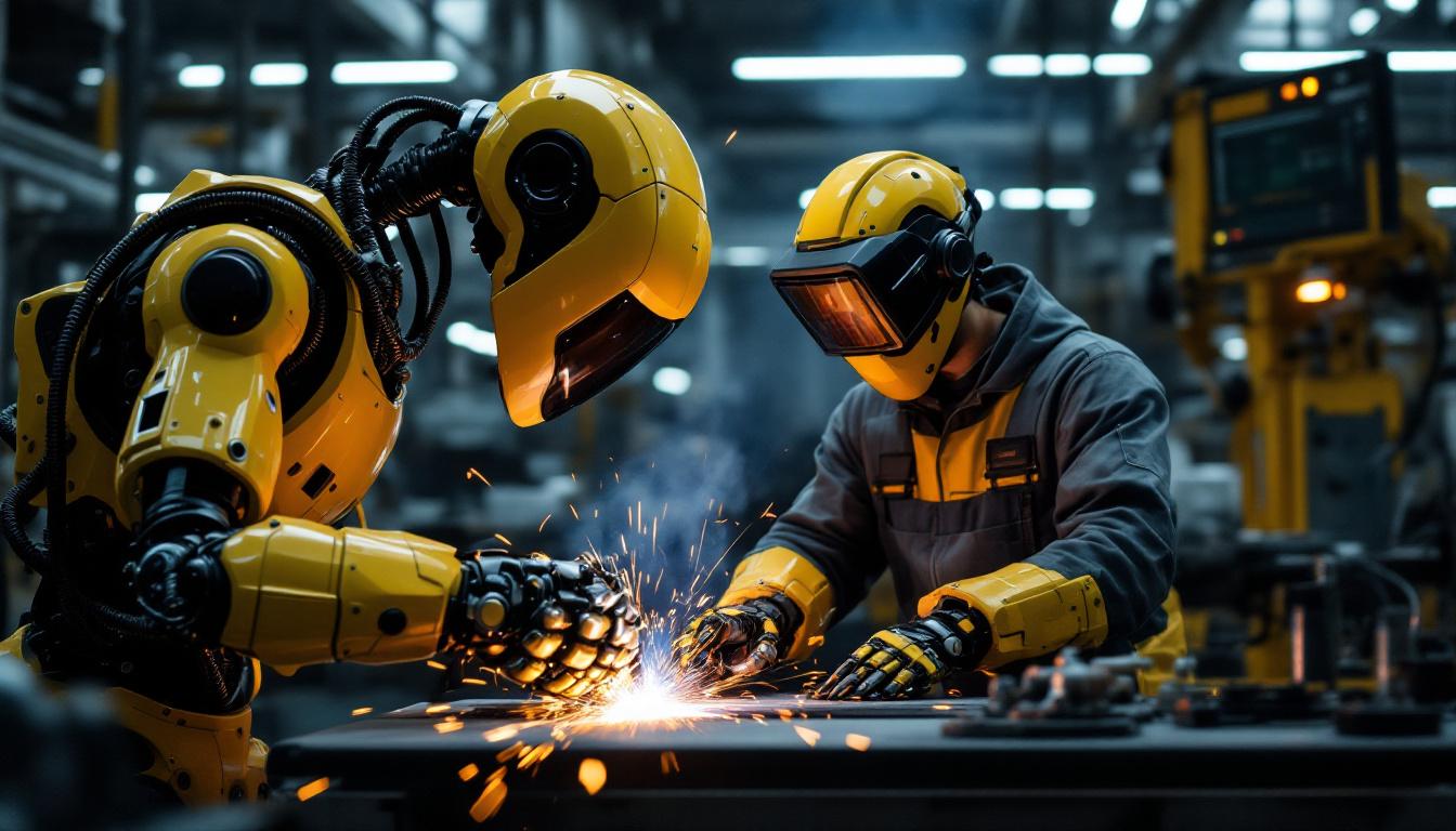 A photograph of a collaborative robot (cobot) in action