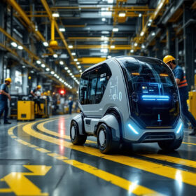 A photograph of a sleek