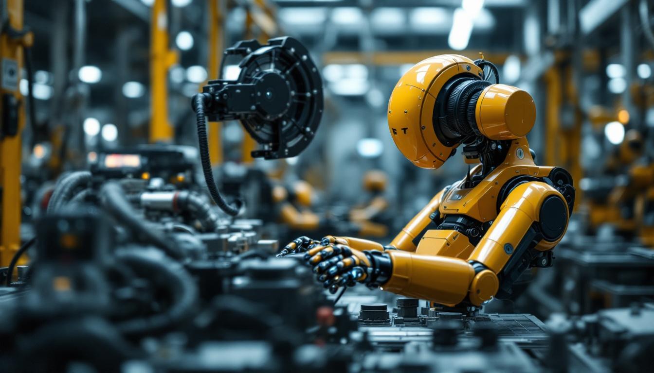 A photograph of a spot k industrial robot in action within a manufacturing environment