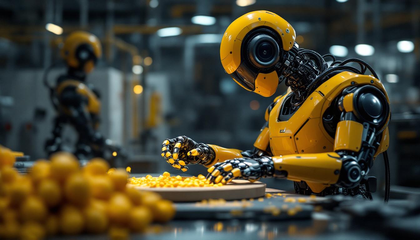 A photograph of a soft robot in action within an industrial setting
