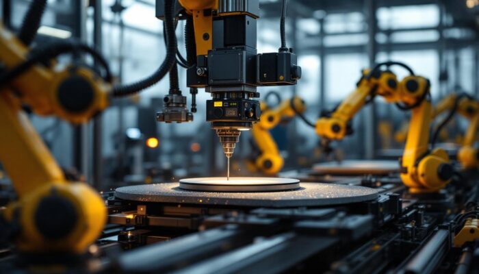A photograph of a cnc machine in action