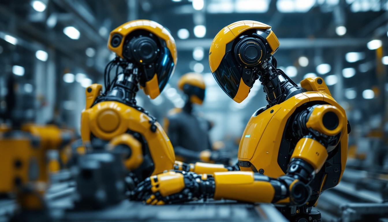 A photograph of a tesla optimus gen 2 robot in an industrial setting