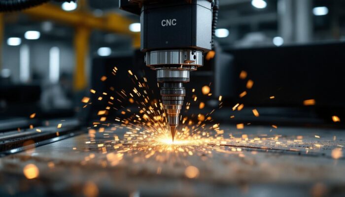 A photograph of a cnc machine in action