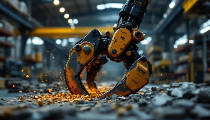A photograph of a hydraulic claw in action