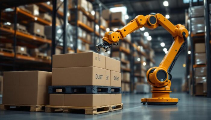 A photograph of a robotic arm in action