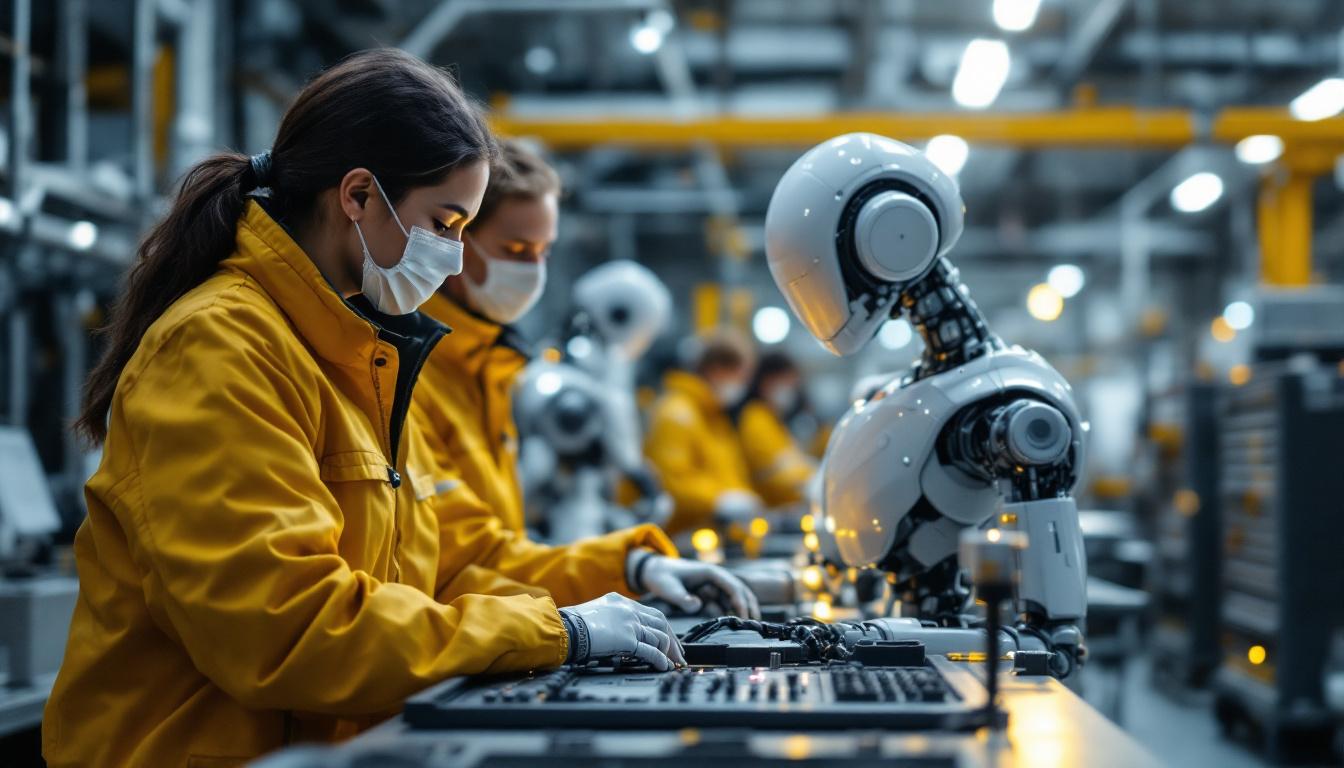A photograph of a collaborative robot