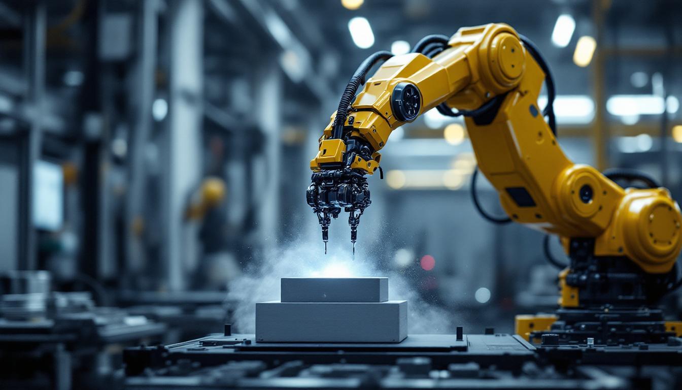 A photograph of a robotic arm in action
