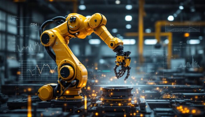 A photograph of a robotic arm in action