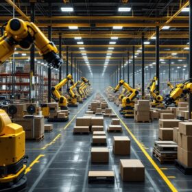 A photograph of capture a photograph of the interior of the shreveport amazon fulfillment center