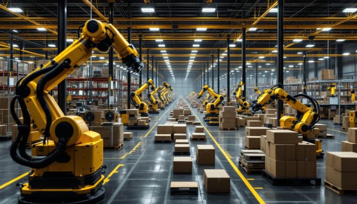 A photograph of capture a photograph of the interior of the shreveport amazon fulfillment center