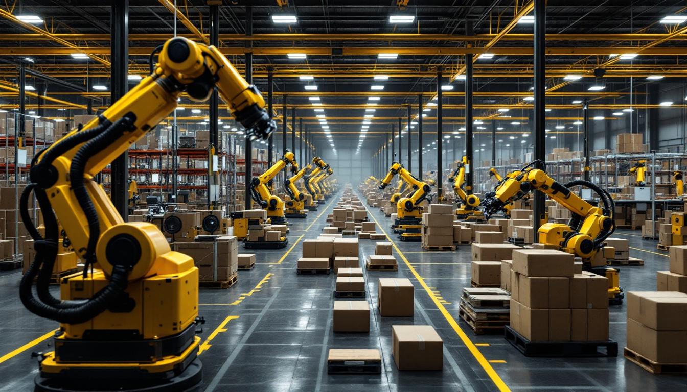 A photograph of capture a photograph of the interior of the shreveport amazon fulfillment center