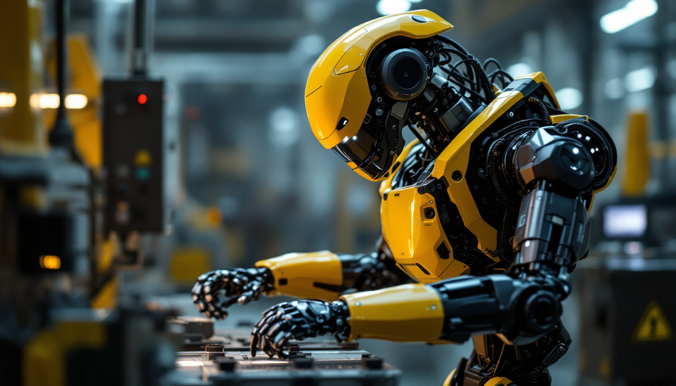 A photograph of a boston dynamics robot in action within an industrial setting