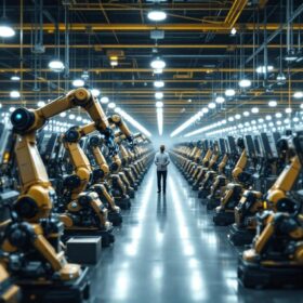 A photograph of capture a photograph of an amazon robotics fulfillment center