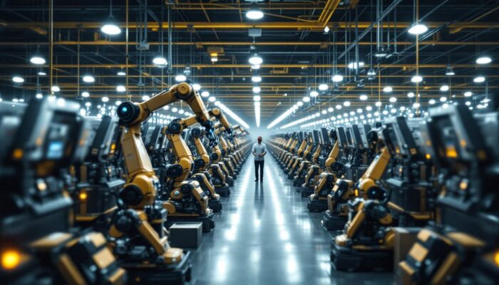 A photograph of capture a photograph of an amazon robotics fulfillment center