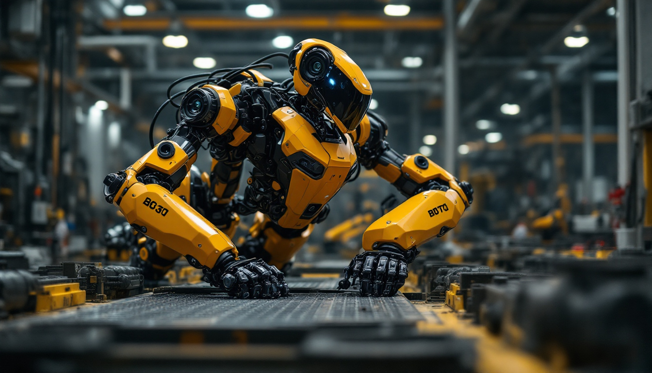 A photograph of capture a photograph of a boston dynamics robot in action