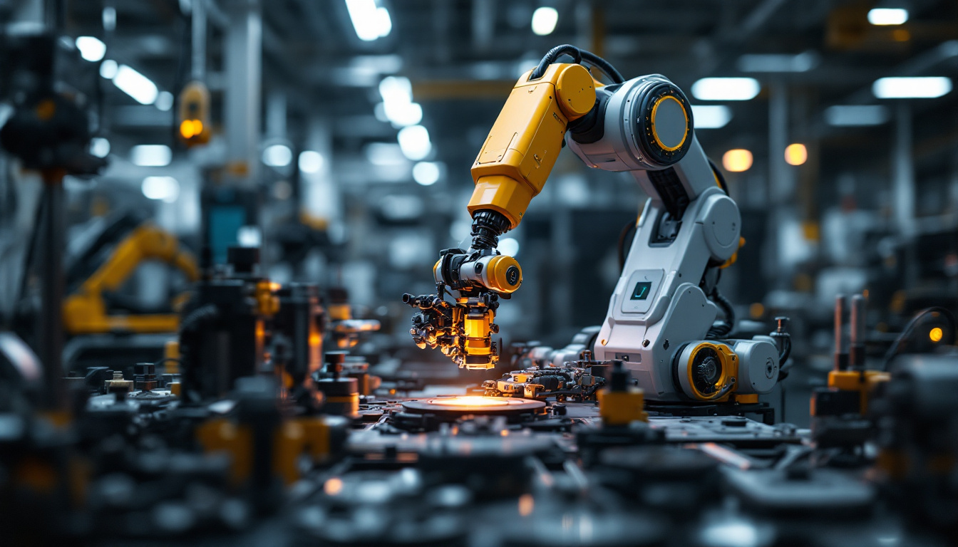 A photograph of a ur3 industrial robot in action