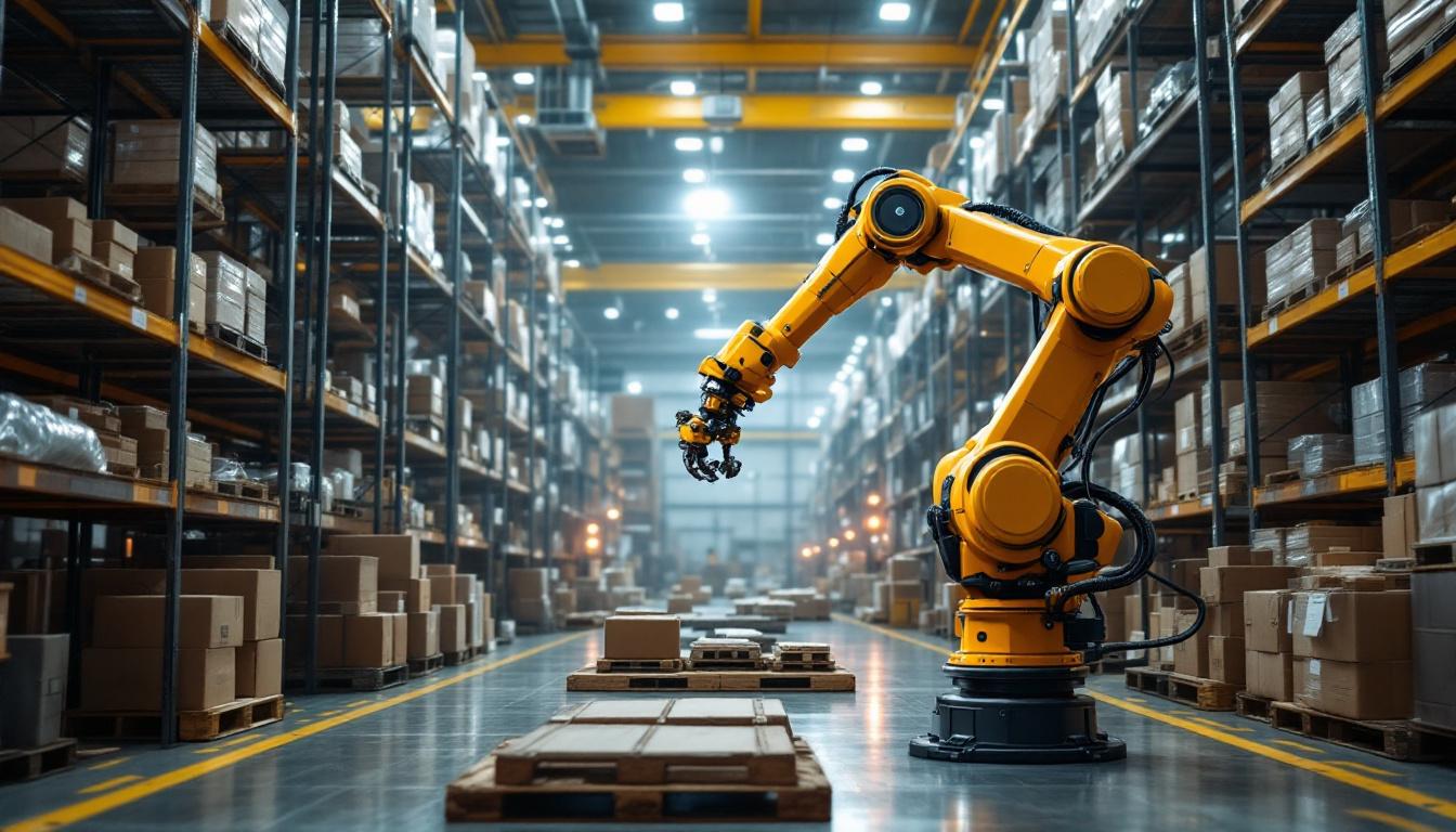 A photograph of a sophisticated industrial robotic arm in action