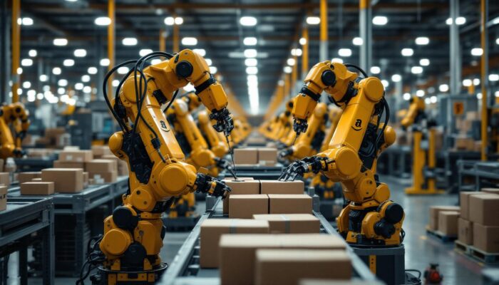 A photograph of a bustling amazon fulfillment center in shreveport