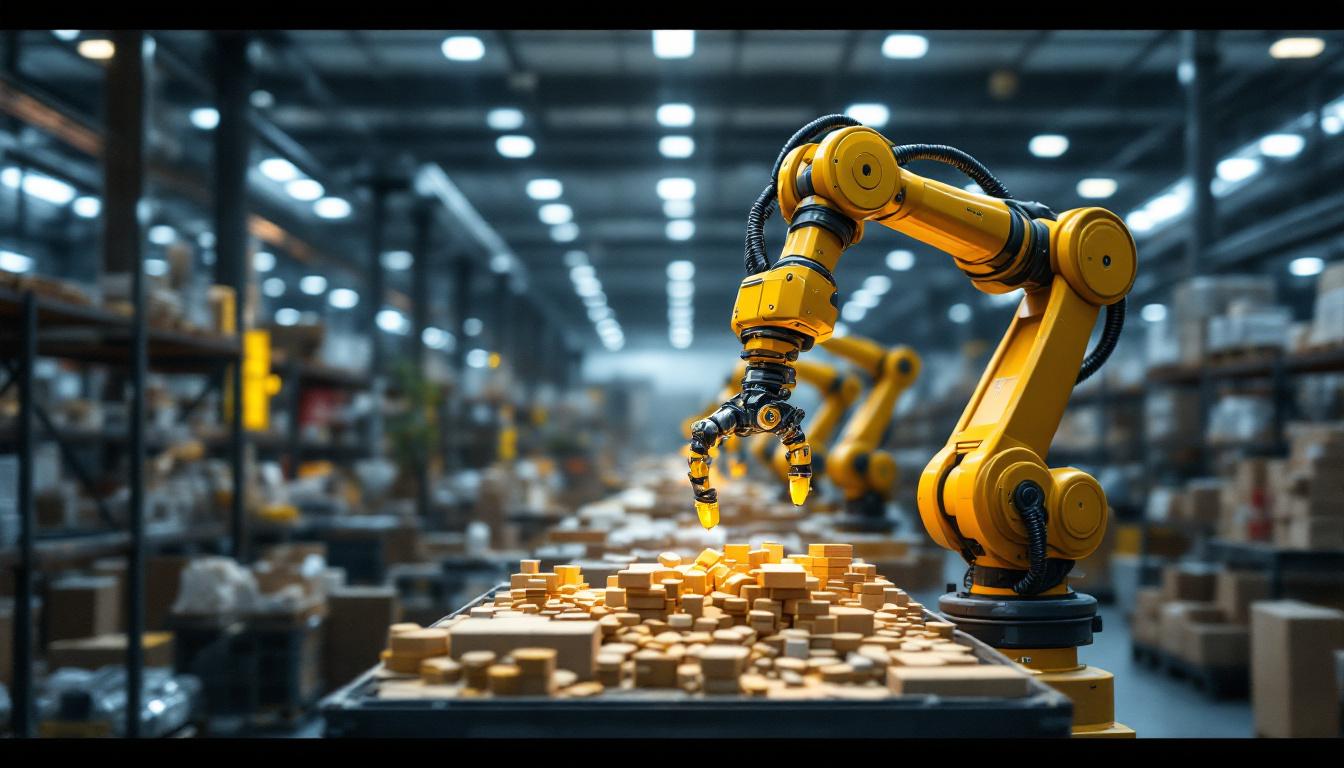 A photograph of a robotic arm in action