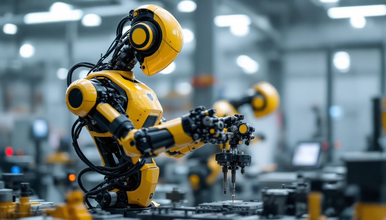 A photograph of a ure5 robot in action within an industrial setting